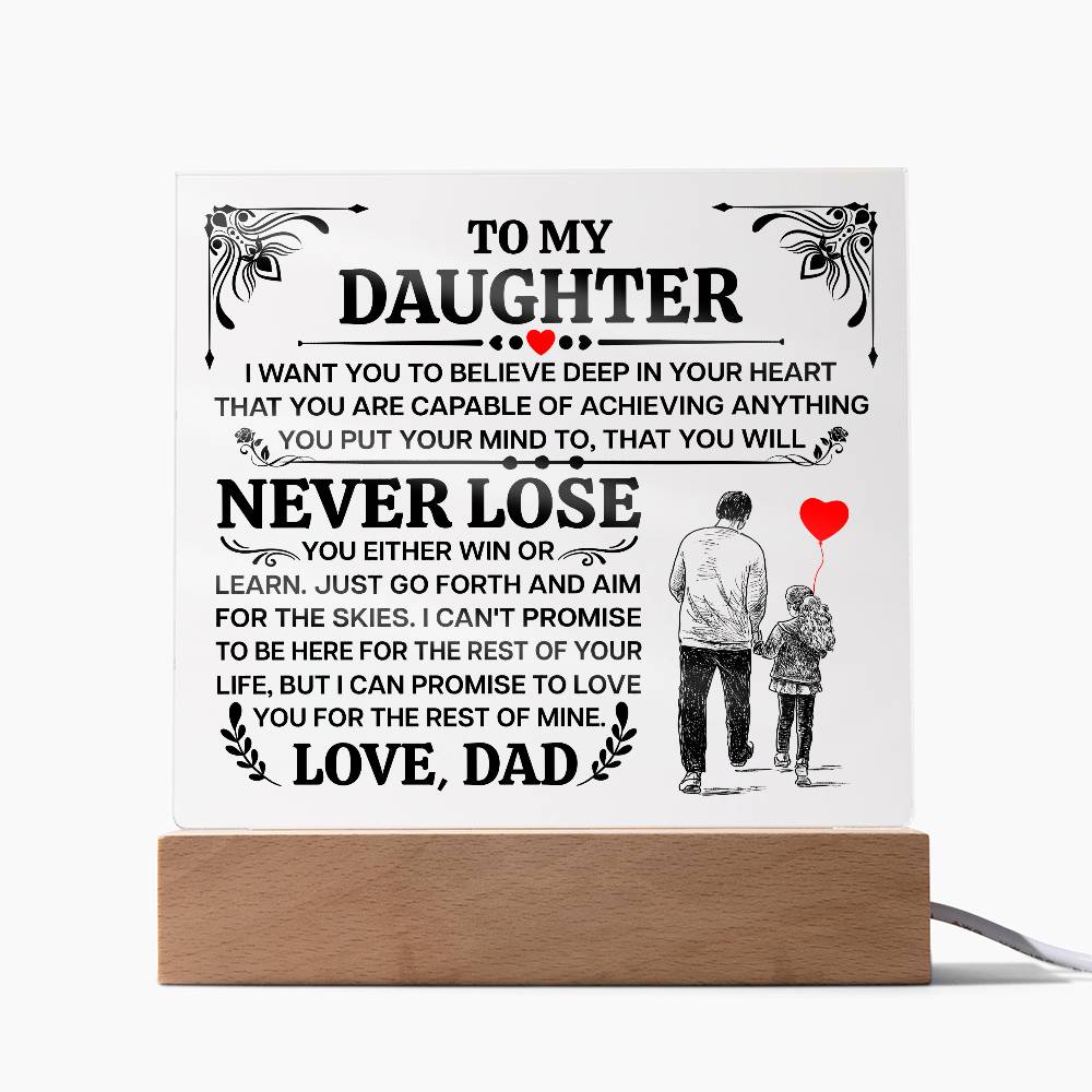 To My Daughter Promise – Acrylic Square