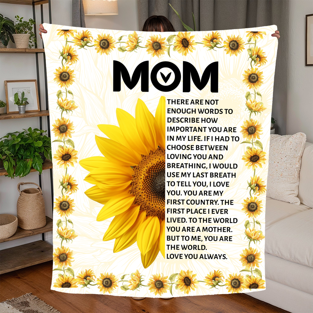Dear Mom There Are Not Enough Words – Jersey Fleece Blanket
